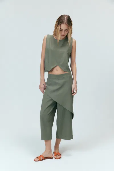 PANTALON MIDI EN TWILL