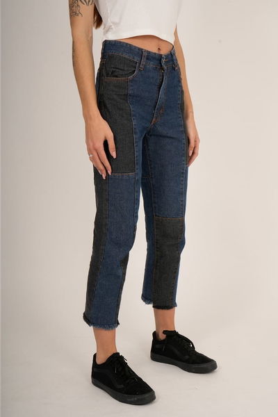 PANTALON MOM BICOLOR 