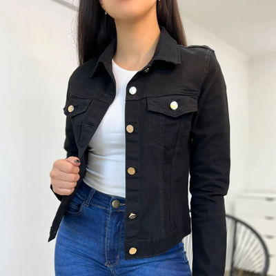CAMPERA DE JEANS NEGRA
