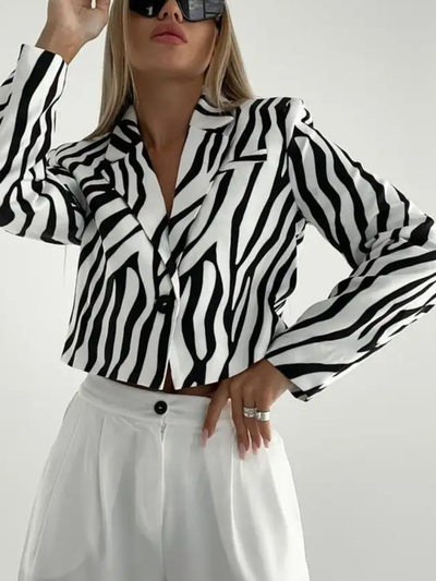 BLAZER CORTO ESTAMPADO