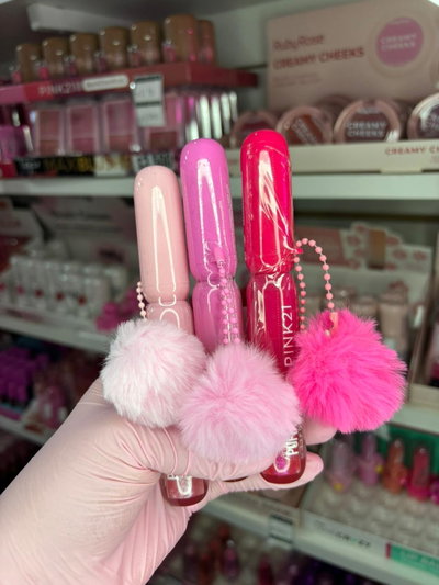 BRILLO LABIAL + LLAVERO PUFFY LIPS  PINK 21