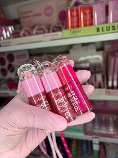 BRILLO LABIAL + LLAVERO PORTA CELULAR PINK´S PINK 21 