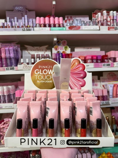 RUBOR LIQUIDO + ESPONJA PINK 21 GLOW TOUCH