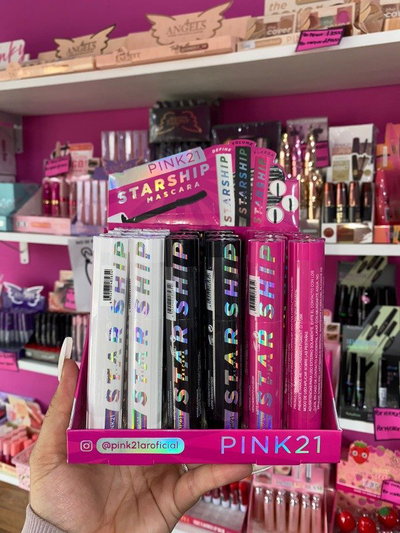 CAJA X 24 UNIDADES MASCARA DE PESTAÑAS DUPE MAYBELLINE PINK 21