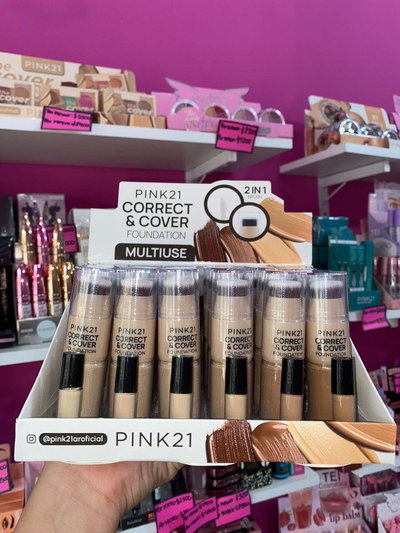 CAJA X 24 UNIDADES CORRECTOR/CONTORNO CON BROCHA PINK 21