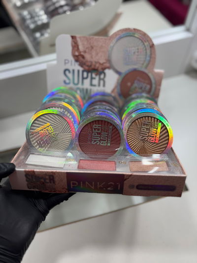 CAJA X24 UNI ILUMINADOR EN POLVO  SUPER GLOW PINK 21