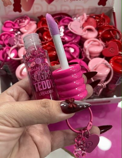 LIP GLOSS TEDDY + LLAVERO PINK 21