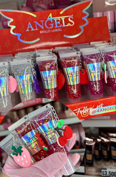 BRILLO LABIAL CON LLAVERO 4 ANGELS