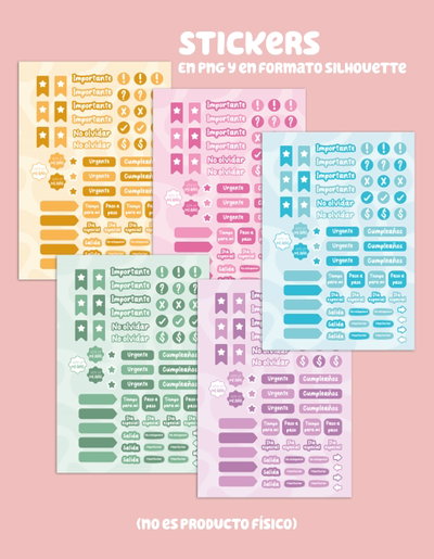 Stickers - Imprimible (diseño agenda 1 día por página)