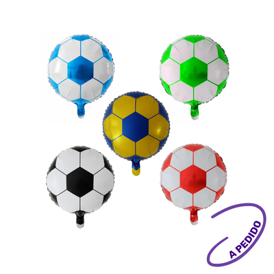 Globo Metalizado Fútbol 18 pulgadas X unidad