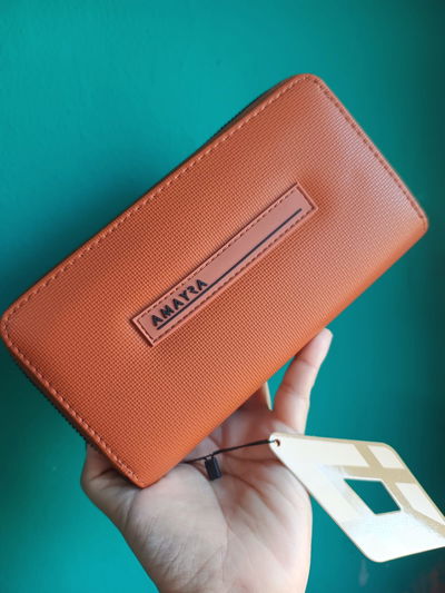 Billetera Amayra doble terracota
