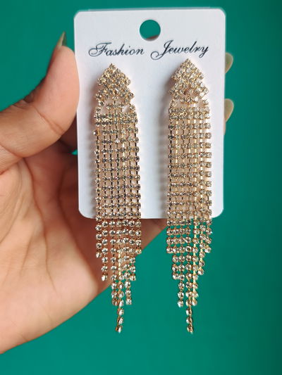 Aros strass colgantes triangulo