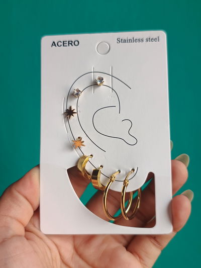 Aros acero set x 4