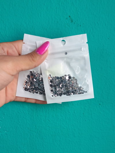 Strass plateado bolsita 