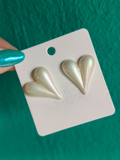 Aros Corazones Perlados