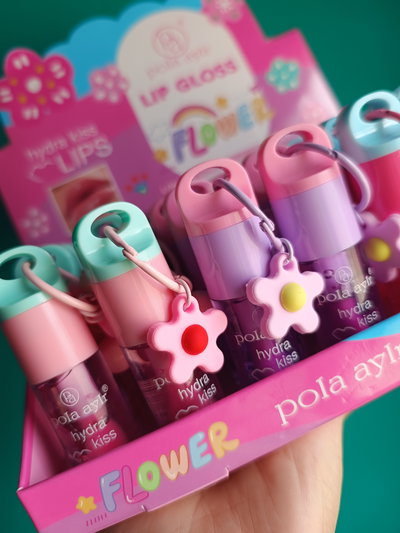 Gloss con llavero de flor 🌸