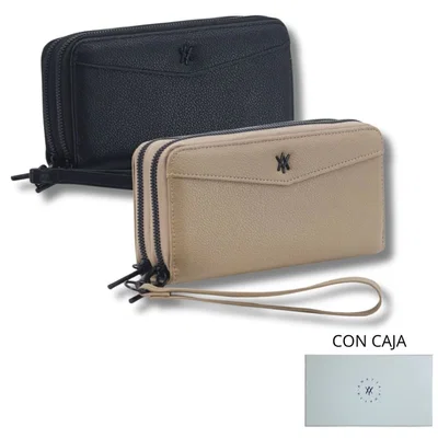 Billetera Amaya Larga/ Doble Visón en caja 