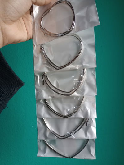 Aros corazón acero quirúrgico 
