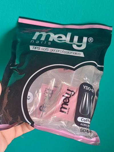Tips Mely x504 unidades Coffin Transparente 