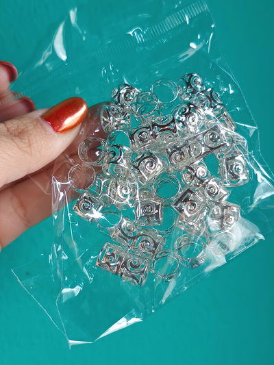 Cuff para trenzas plateado 
