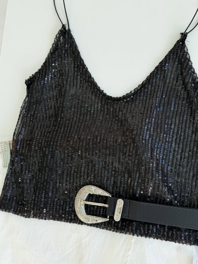 Remera Brille (Negro - Plata)