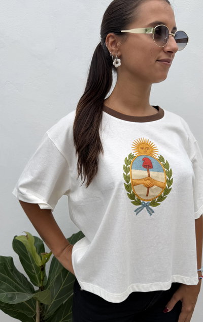 Remera Oid (Crema-Choco)