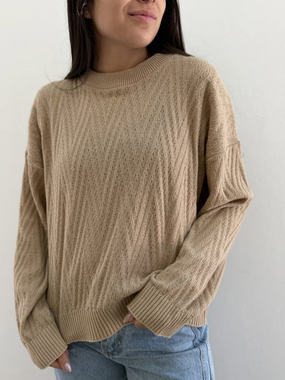 Sweater Amazona (Beige-Rosa)