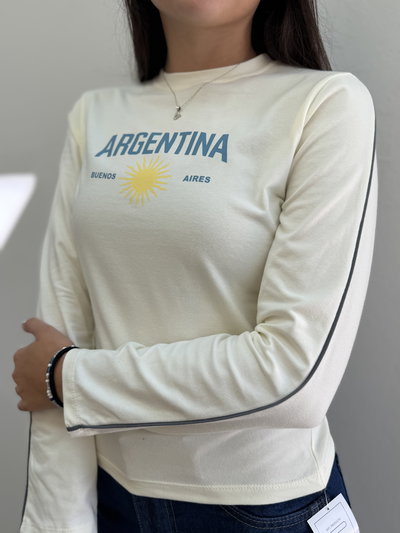 Remera Arg-ba (Crema)