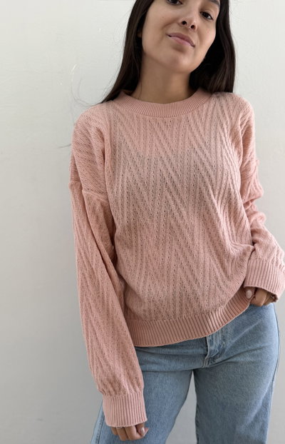 Sweater Amazona (Beige-Rosa)