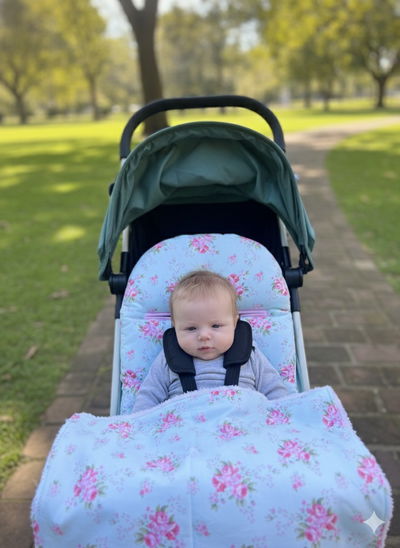 Cubre Colchón Cochcecito Aqua Shabby