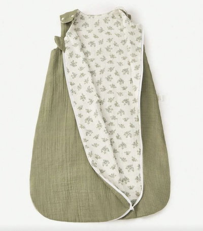 Bolsa de dormir de muselina reversible - verde oliva 