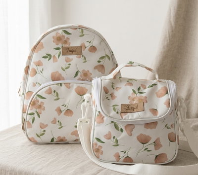 Combo Lunchera + Mochila - modelo Flores