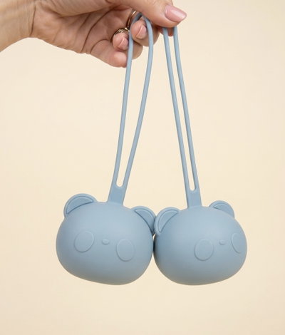 Guardachupetes azul pastel panda 