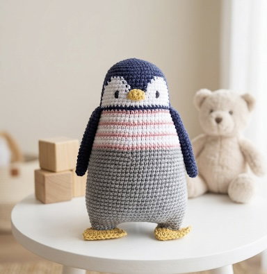 Muñeco tejido - Pingüino 