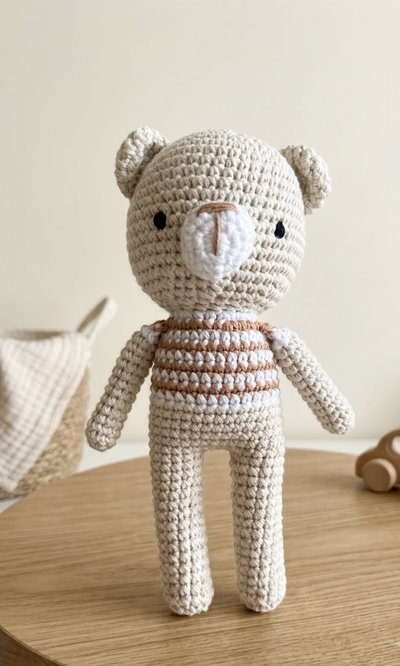 Muñeco tejido - Oso beige