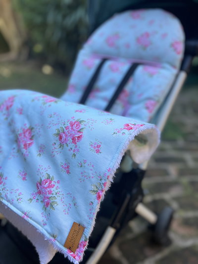 Manta Reversible Corderito Aqua Shabby