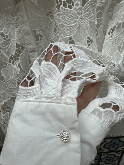 CAMISA TRANSPARENCIA BORDADA