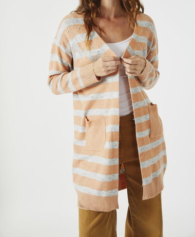 CARDIGAN BORDADO Y TACHAS