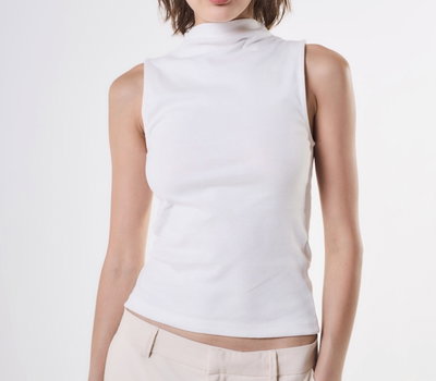 MUSCULOSA | CHALECO CON CUELLO ALGODÓN RIB