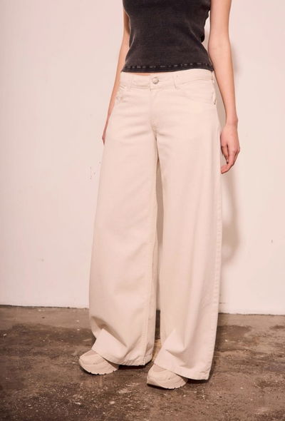 JEAN WIDE BLANCO/CRUDO