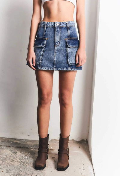 POLLERA CARGO DENIM