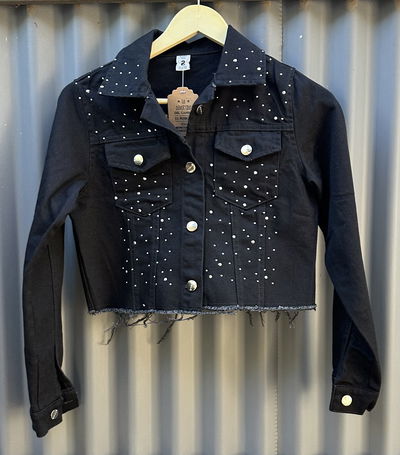 CAMPERA JEAN NEGRO FULL TACHAS