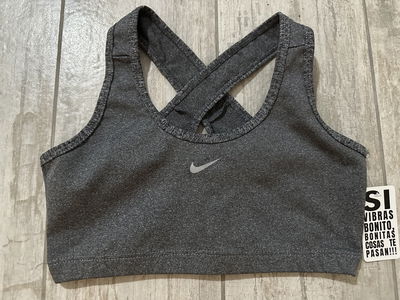 TOP LYCRA ESPALDA CRUZADA GRIS LISO 
