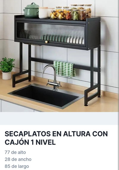 SECAPLATOS EN ALTURA CON CAJON 1 NIVEL&nbsp;&nbsp;