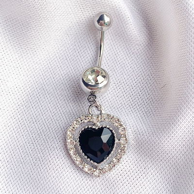 Piercing ombligo: heart black  