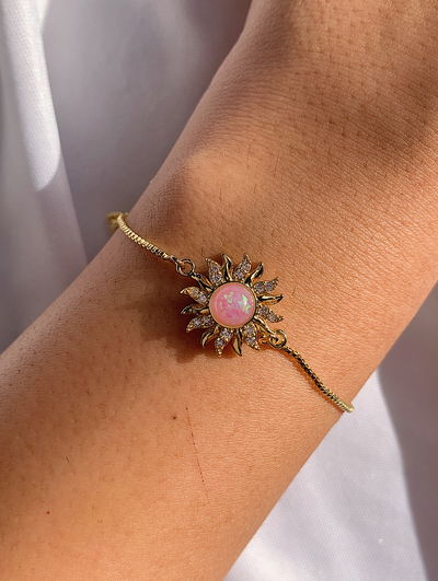 Pulsera sol rapunzel rosa - giratorio