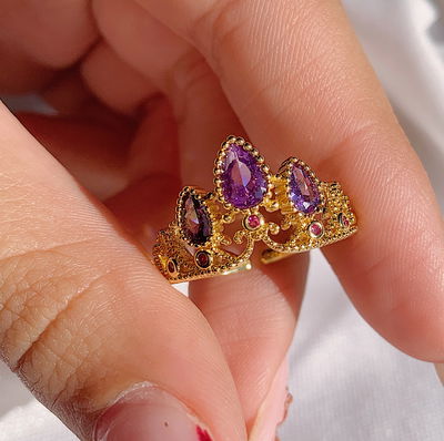 Anillo corona rapunzel - violeta