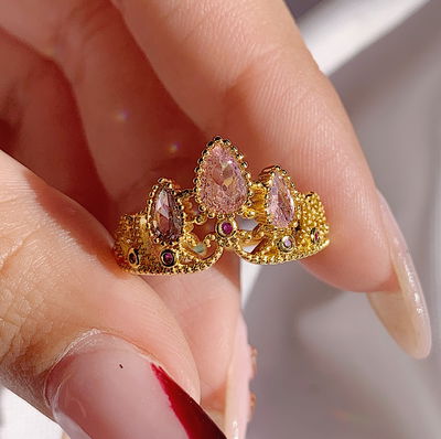 Anillo corona rapunzel - rosa