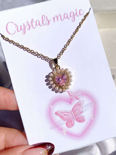 Collar heart: pearly