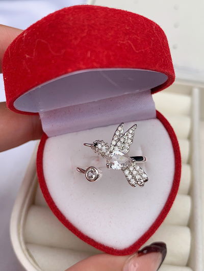 Anillo colibrí - blanco